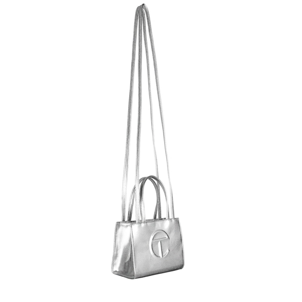 Telfar Silver Shopping Bag Small